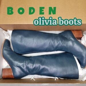 BODEN Straight Leather Knee Boots 👢 Size 37 (US 6)